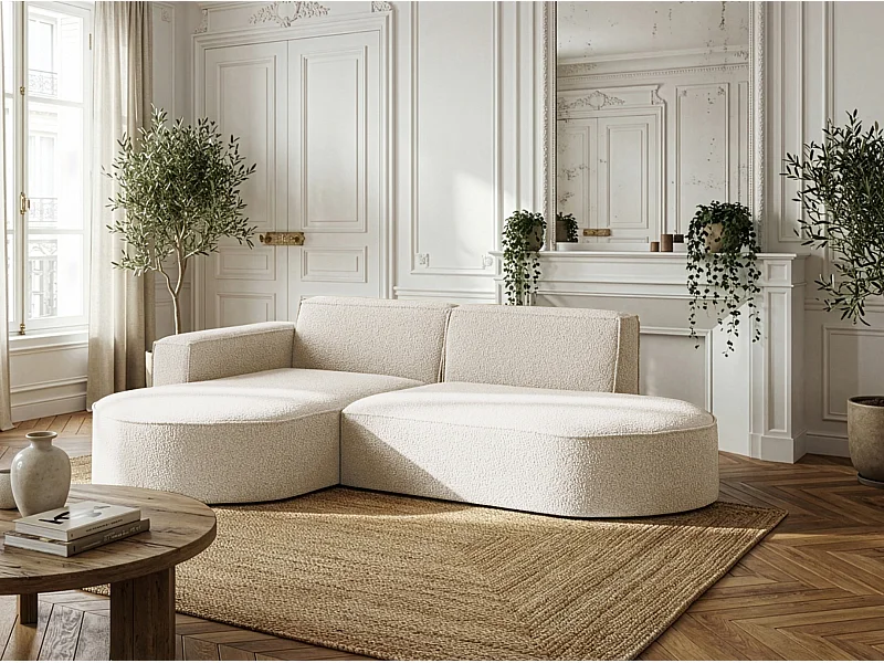 Narożnik Parma Studio, do salonu, tkanina Quelle, lewy, krem (02)