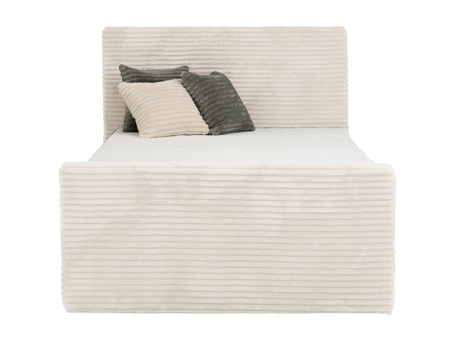 Lit continental Trento 120 avec coffre de rangement, tissu Velo crème (22)