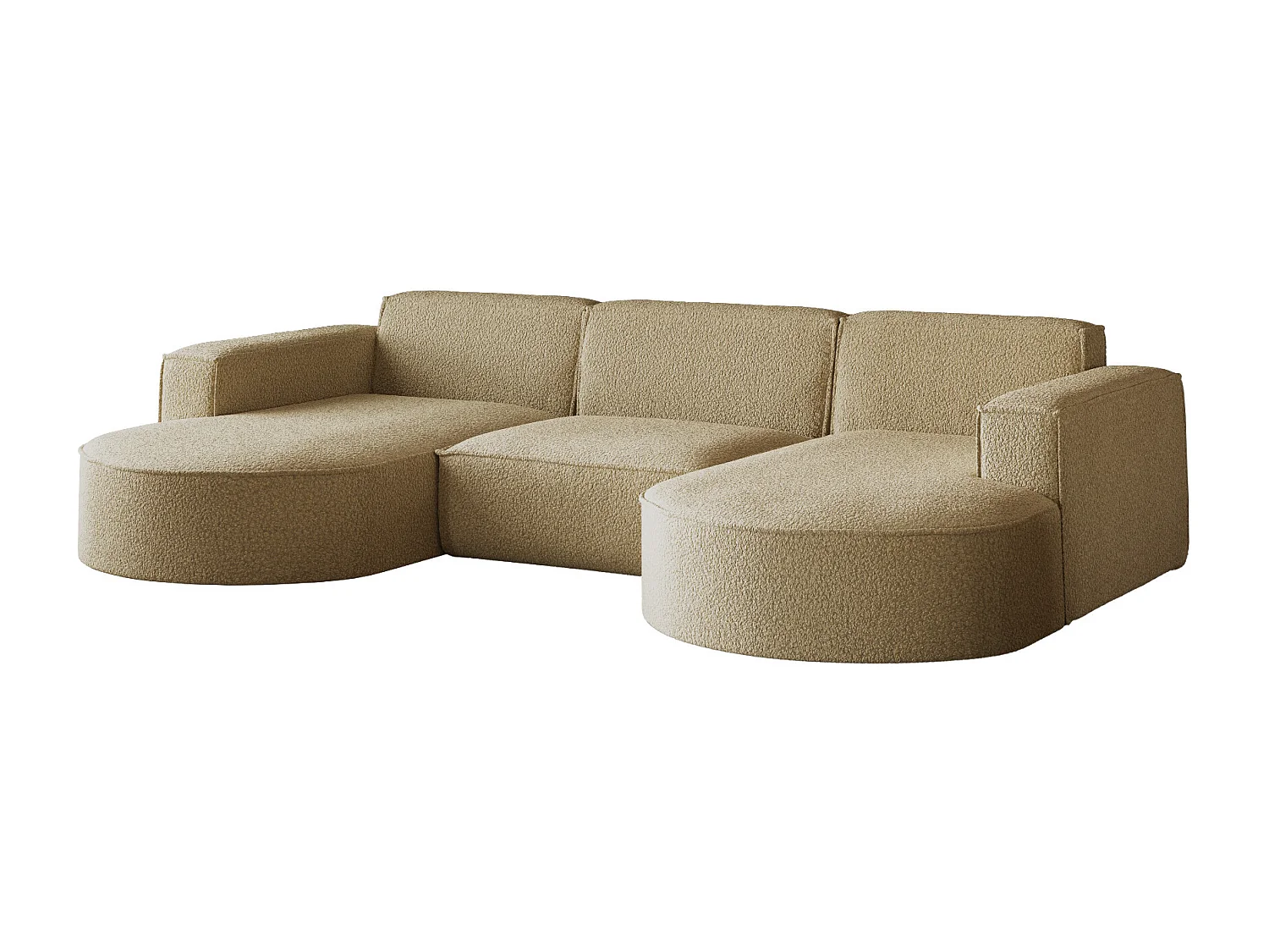 Ecksofa Parma Studio U, für das Wohnzimmer, Stoff Quelle, dunkelbeige (18)