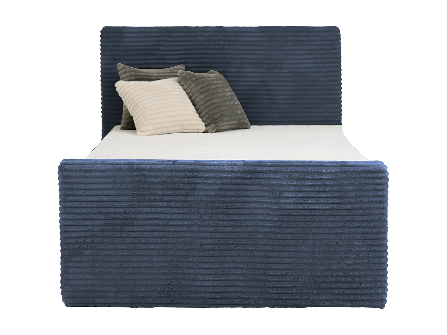 Lit continental Trento 140 avec coffre de rangement, tissu Velo bleu marine (88)