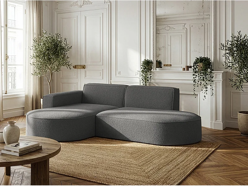 Narożnik Parma Studio, do salonu, tkanina Quelle, lewy, szary (92)