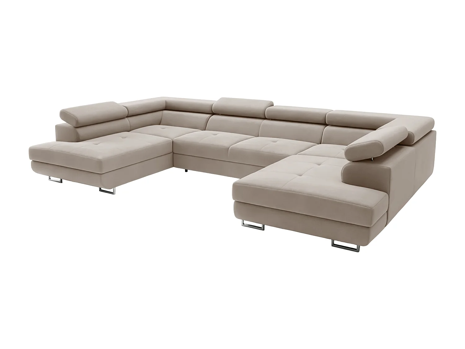 Hoekbank Falio U2, stof Noel, grijsbeige (17)