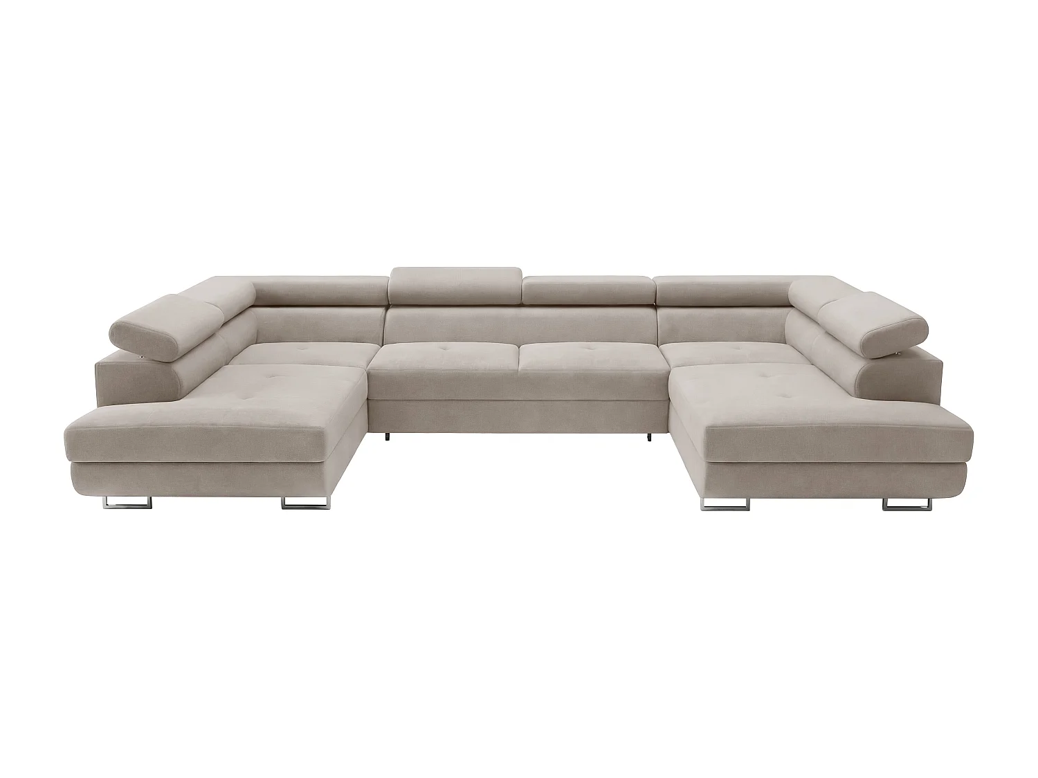 Hoekbank Falio U2, stof Noel, grijsbeige (17)