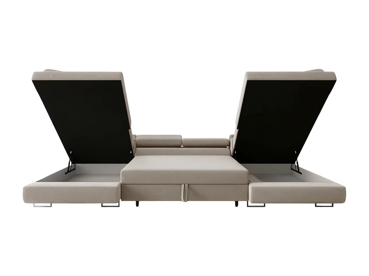 Hoekbank Falio U2, stof Noel, grijsbeige (17)