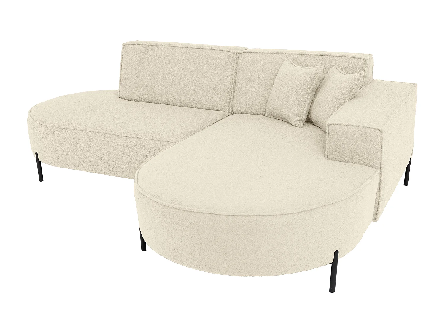 Canapé d'angle Parma Studio Hills, pour salon, tissu Quelle, droit, beige (06)