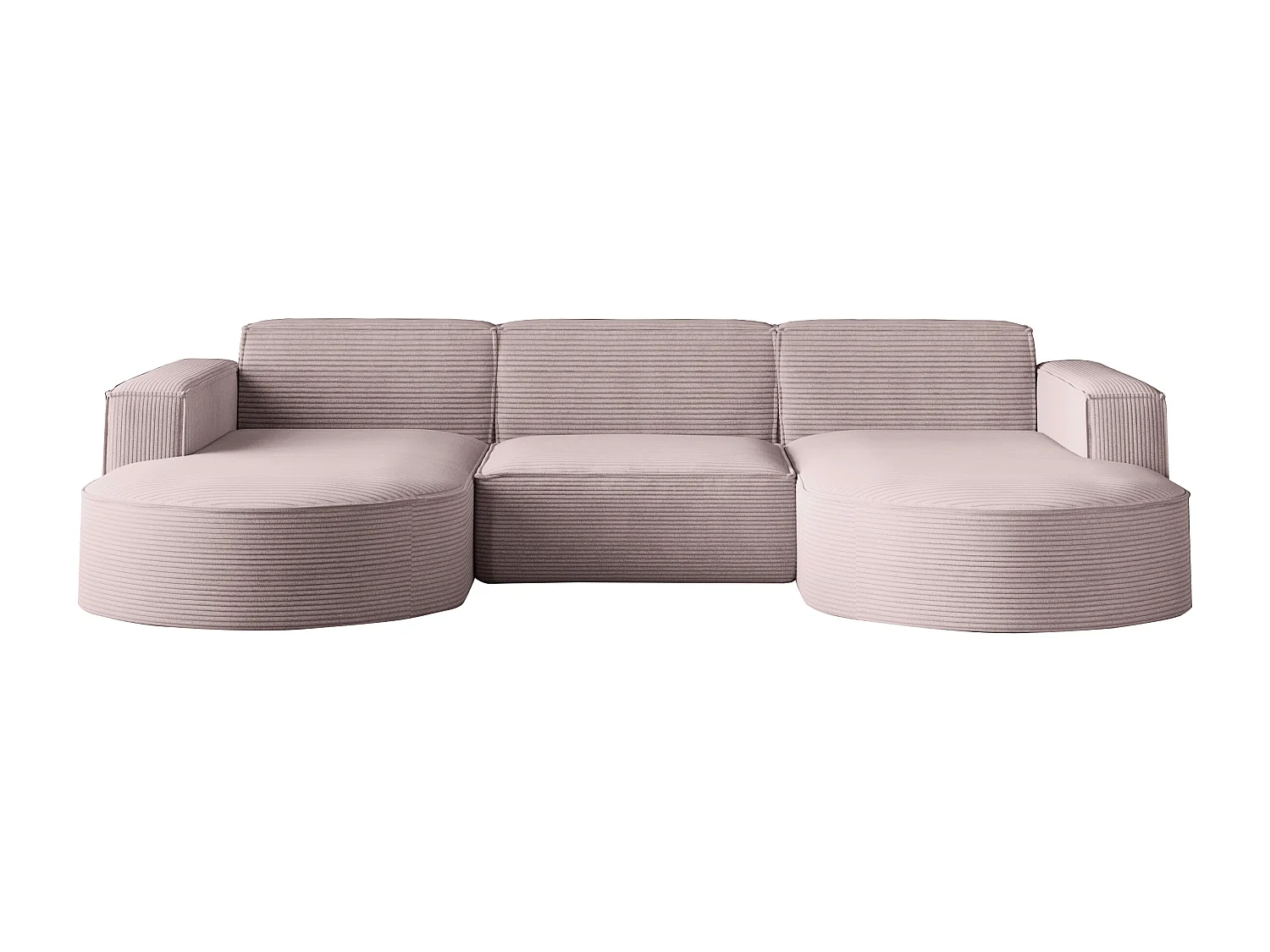 Canapé d'angle Parma Studio U, pour salon, tissu Poso, rose (52)