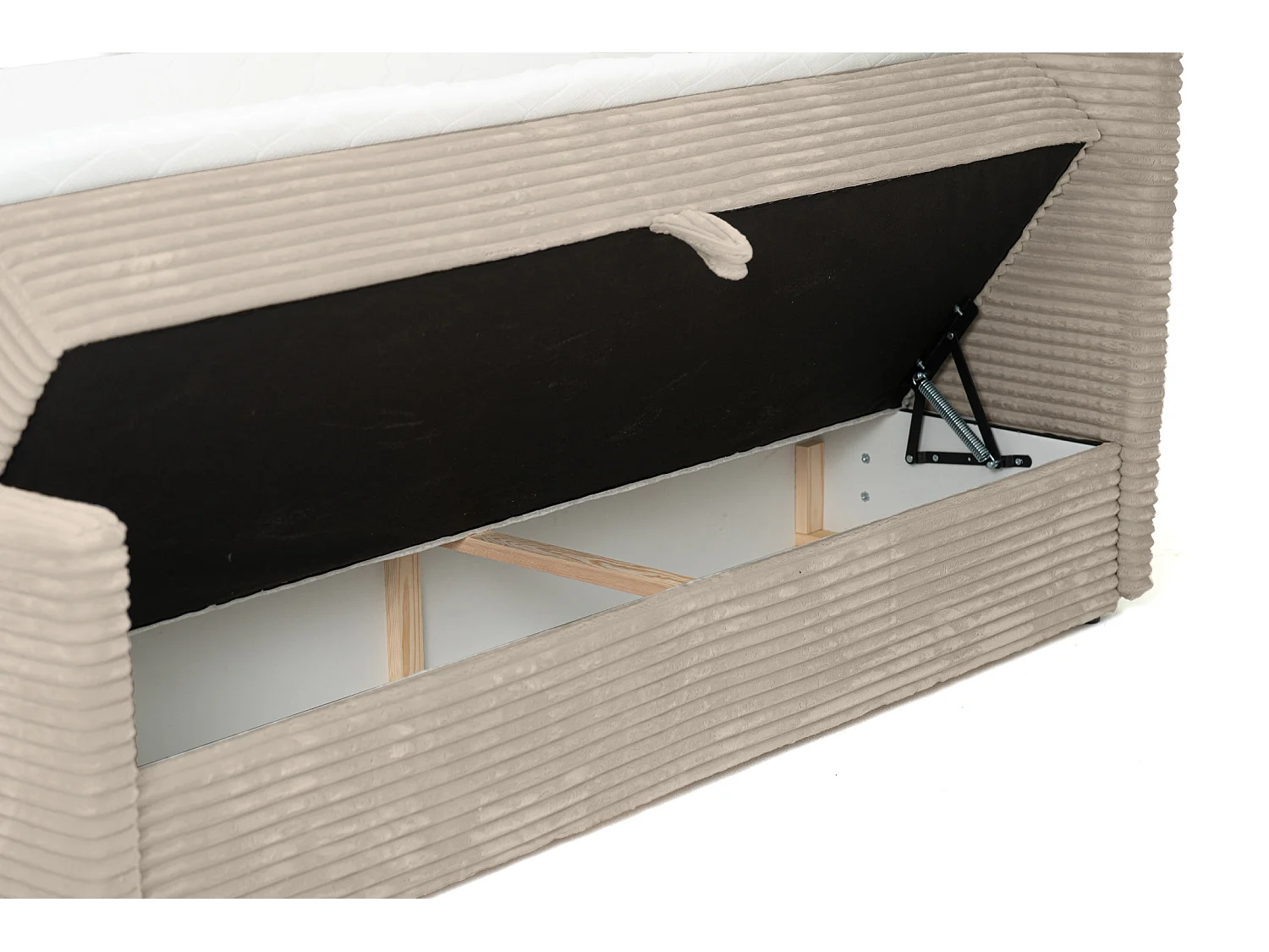 Lit continental Trento 120 avec coffre de rangement, tissu Velo beige (30)