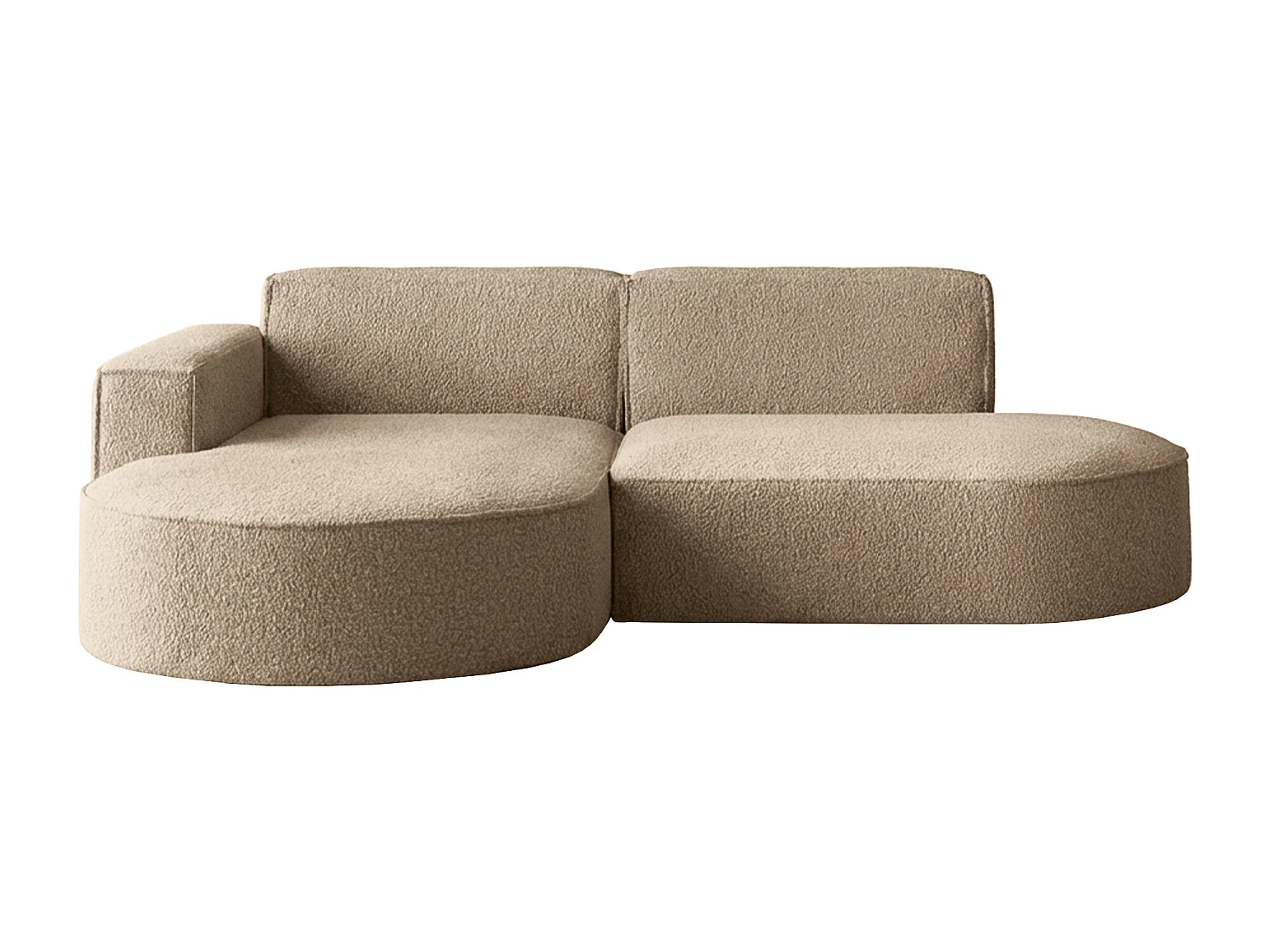 Canapé d'angle Parma Studio, pour salon, tissu Quelle, gauche, beige foncé (18)