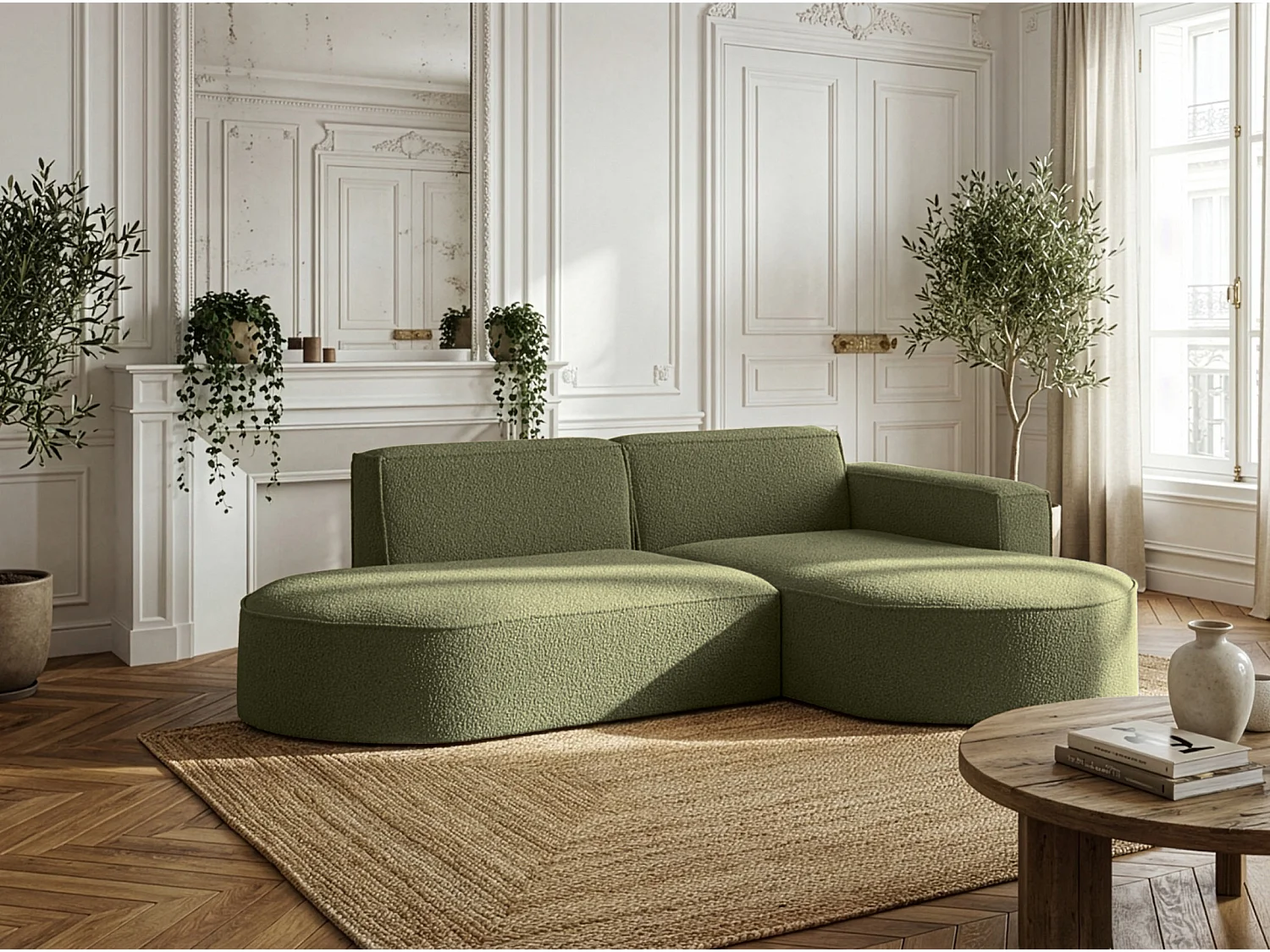 Narożnik Parma Studio, do salonu, tkanina Quelle, prawy, zielony (38)