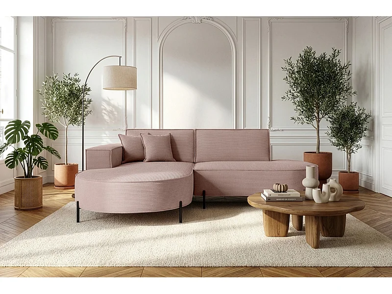 Hoekbank Parma Studio Hills, stof Poso, links, roze (27)