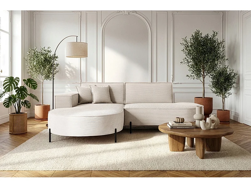 Narożnik Parma Studio Hills, tkanina Poso, lewy, kremowy (105)