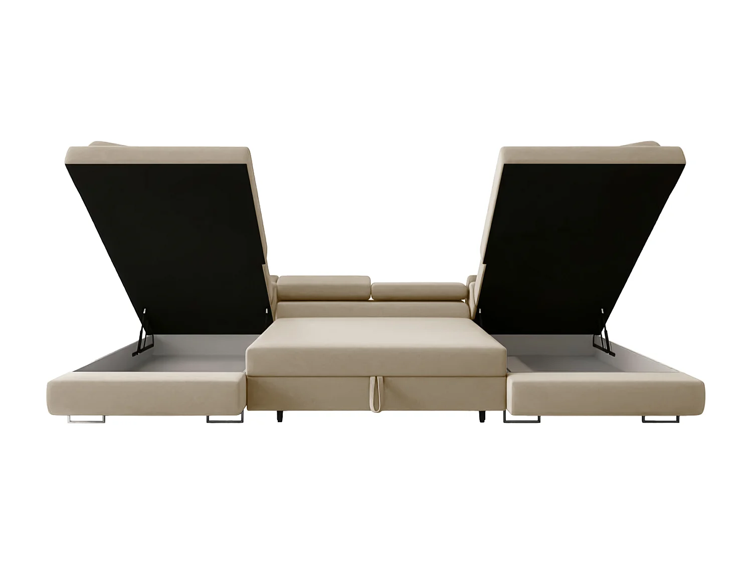 Hoekbank Falio U2, Noel-stof, beige (06)