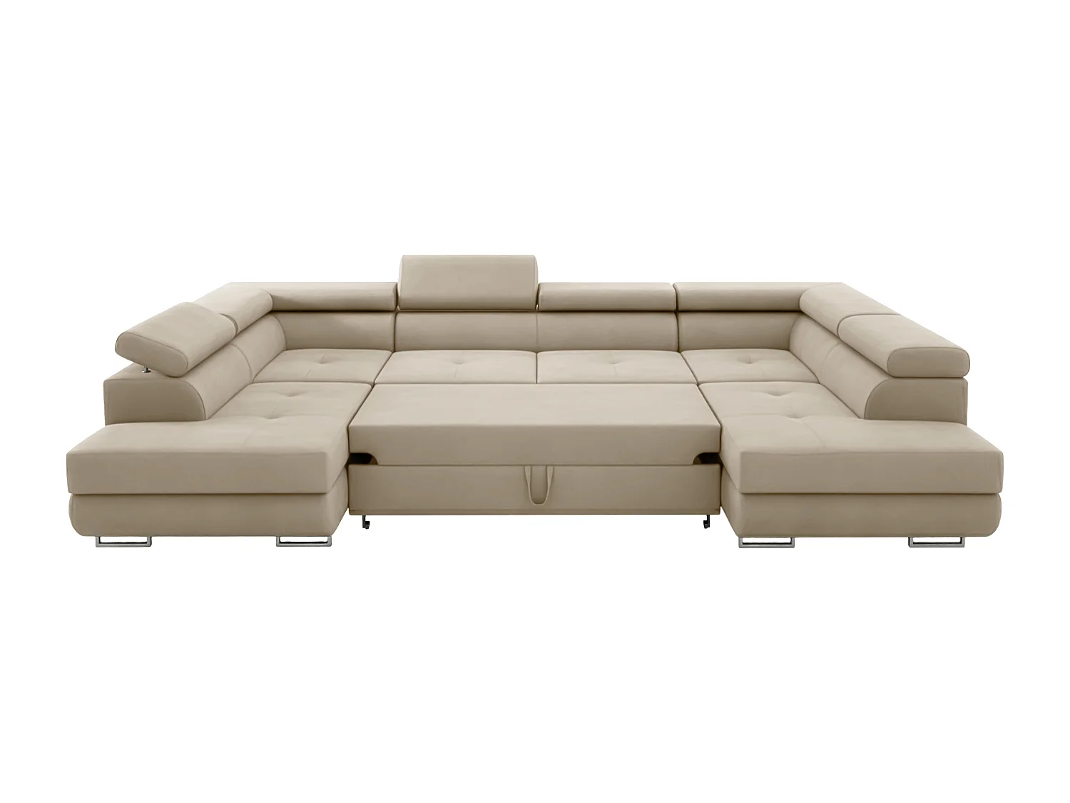 Hoekbank Falio U2, Noel-stof, beige (06)