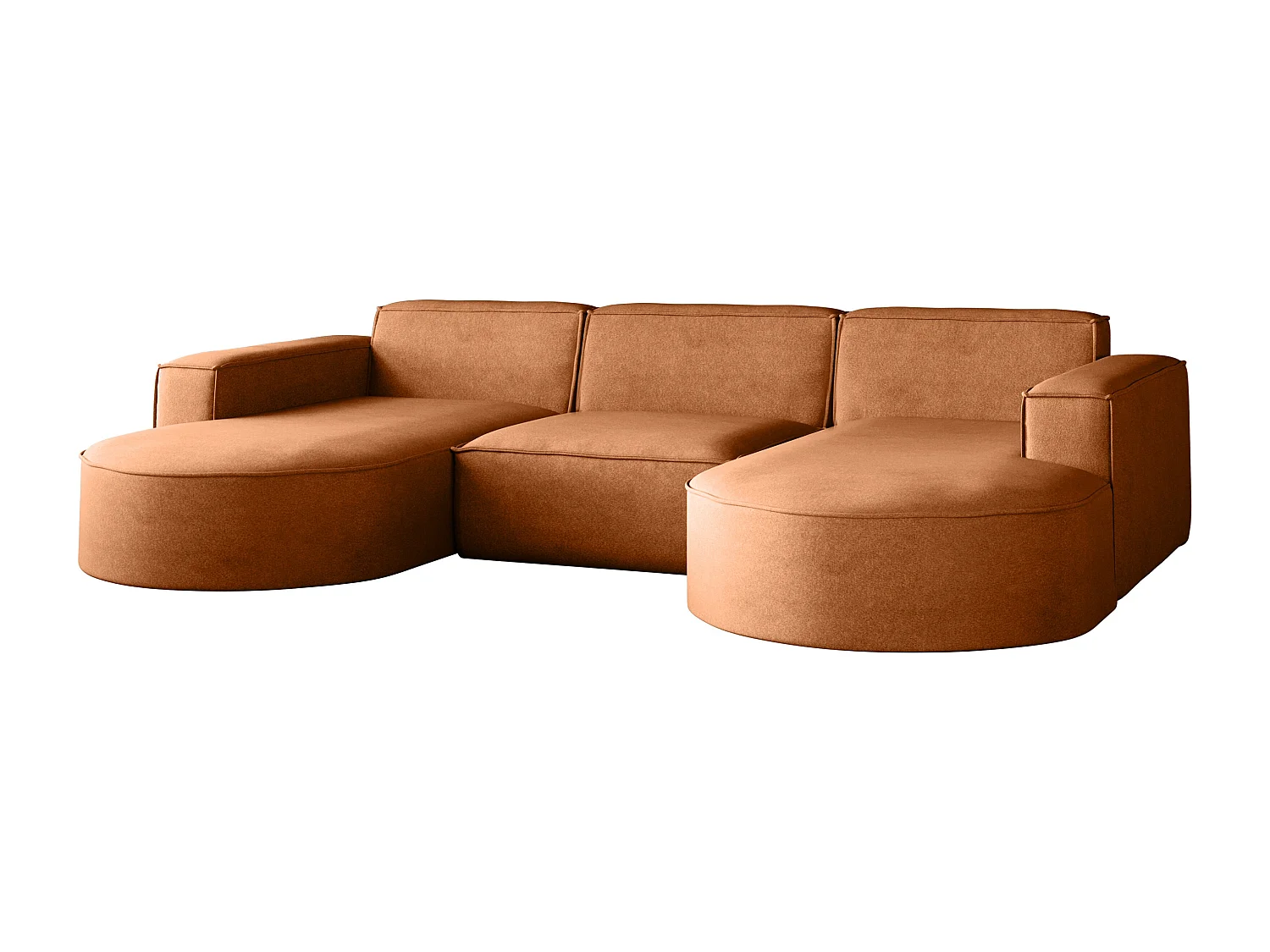 Canapé d'angle Parma Studio U, pour salon, tissu Salvador, orange (15)