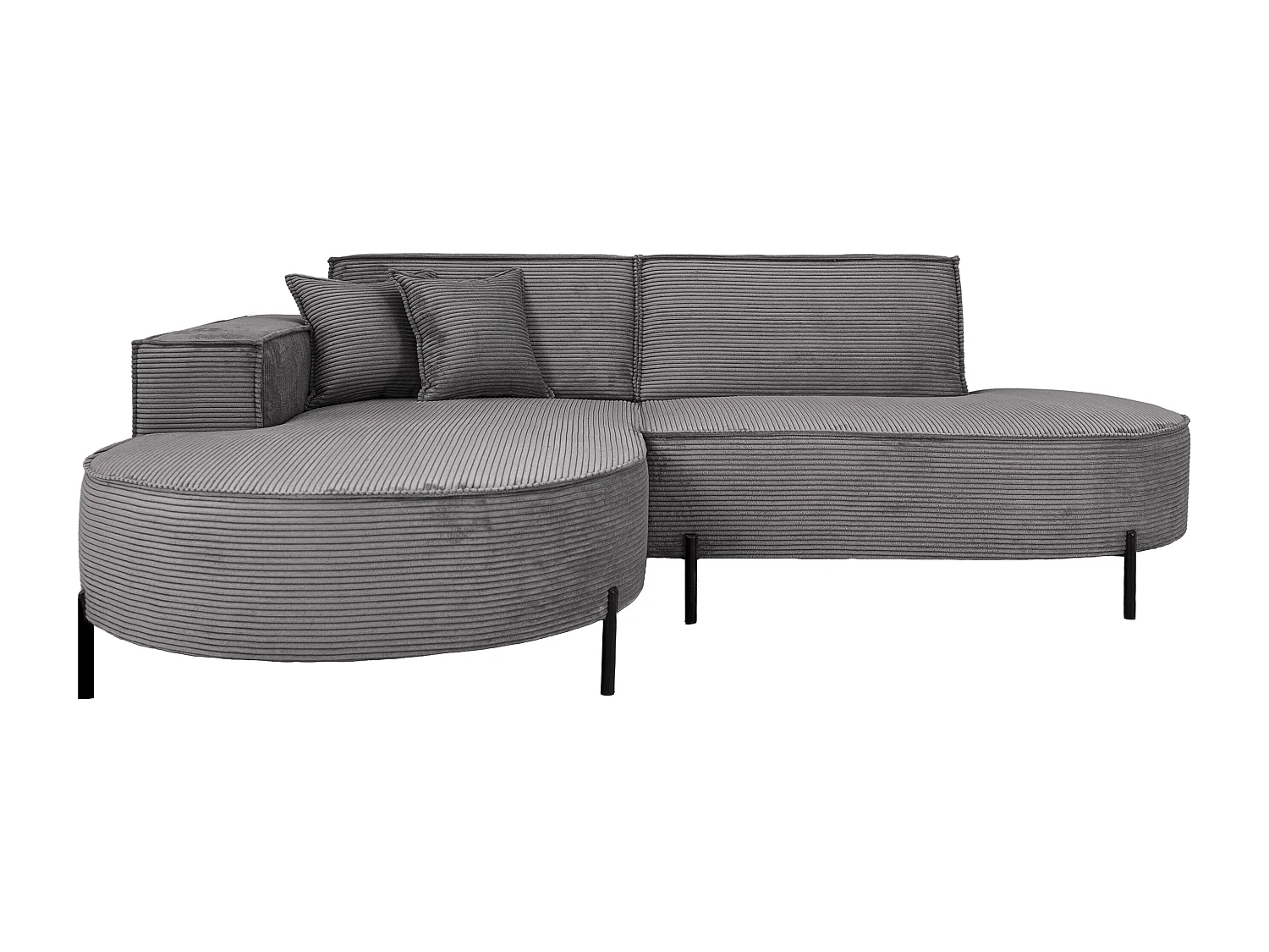 Hoekbank Parma Studio Hills, stof Poso, links, donkergrijs (22)