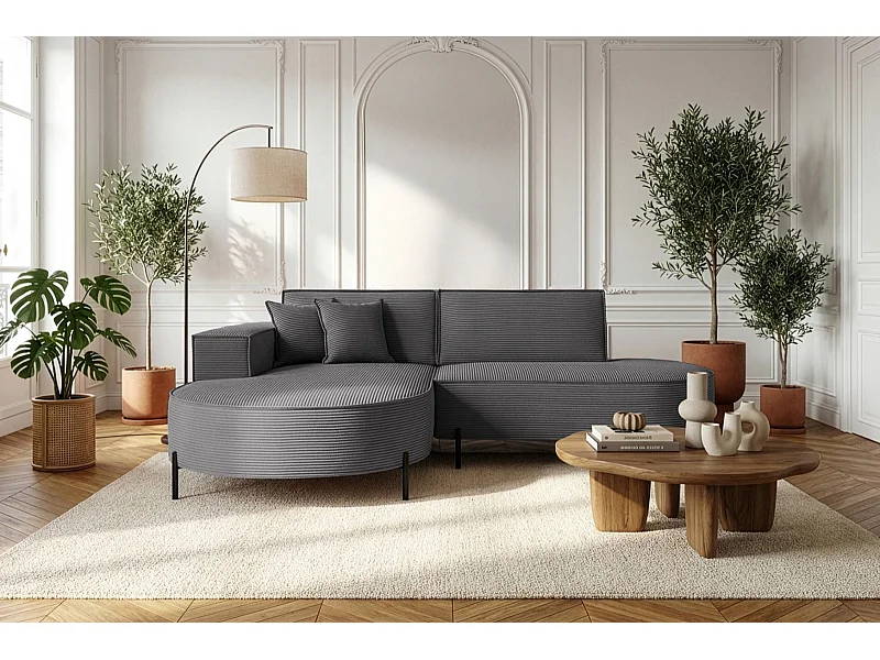 Narożnik Parma Studio Hills, tkanina Poso, lewy, ciemny szary (22)