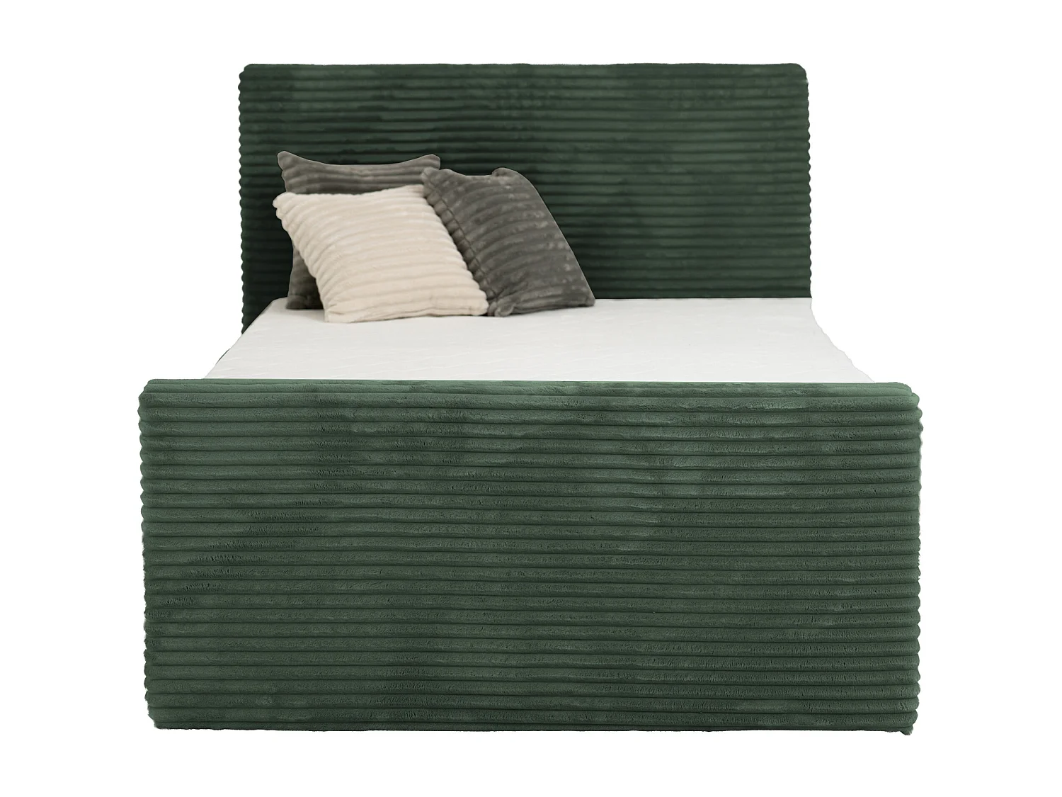 Lit continental Trento 200 avec coffre de rangement, tissu Velo vert (79)