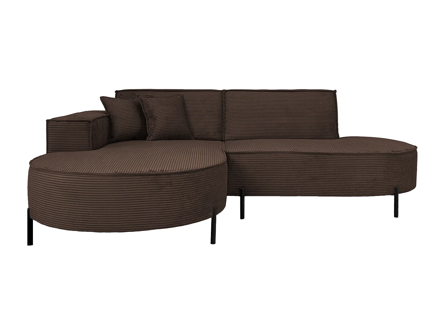 Hoekbank Parma Studio Hills, stof Poso, links, bruin (06)