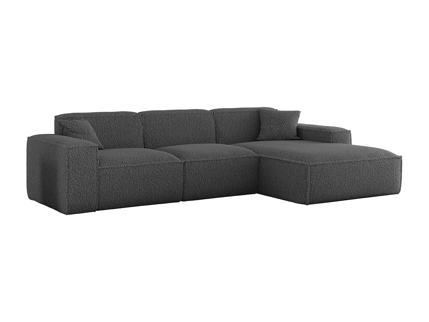 Hoekbank Luga L rechts stof Sven 16 grijs