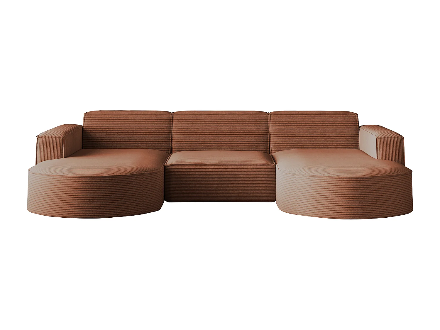 Canapé d'angle Parma Studio U, pour salon, tissu Poso, orange (40)