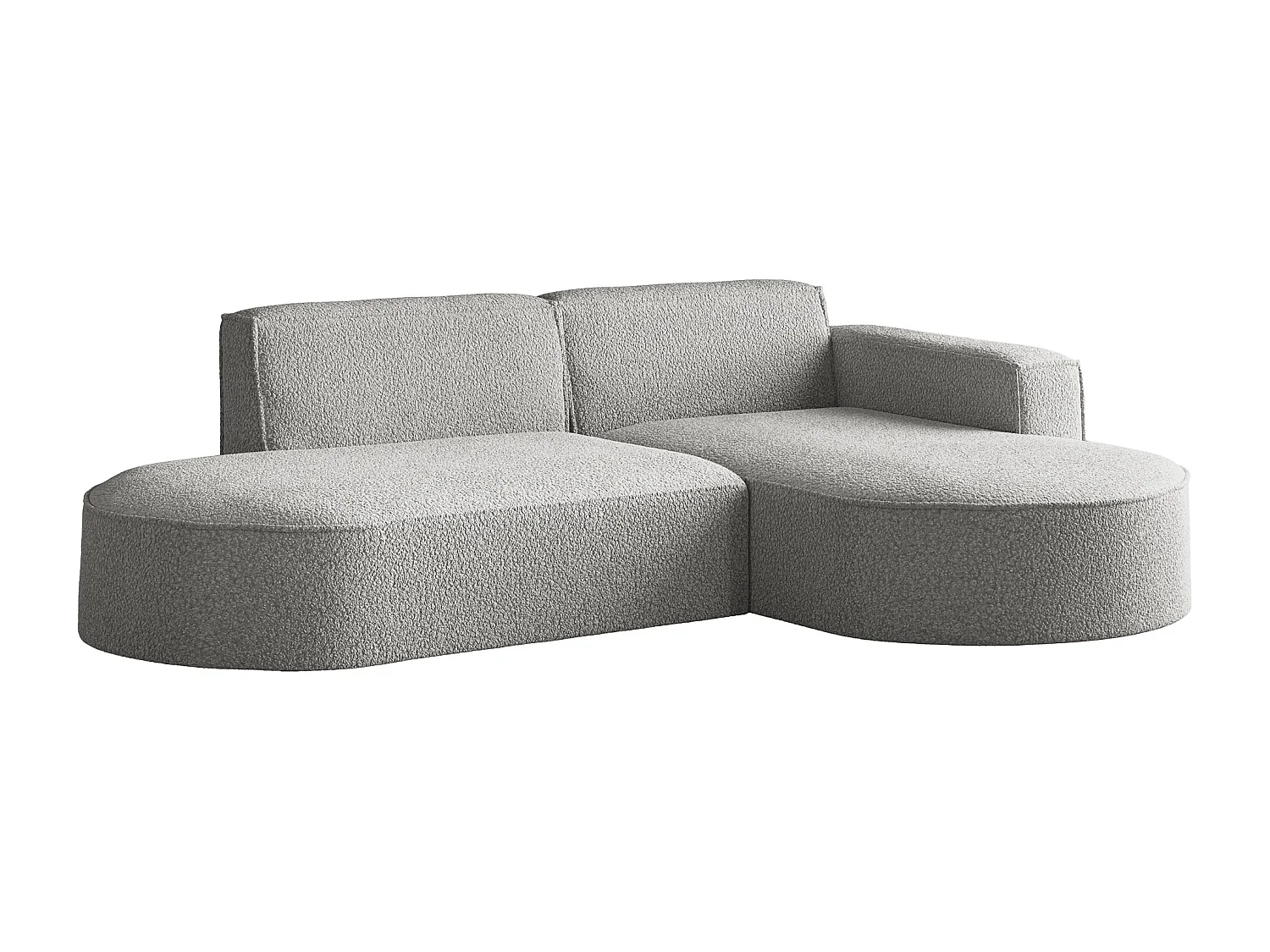 Canapé d'angle Parma Studio, pour salon, tissu Quelle, droit, gris clair (83)