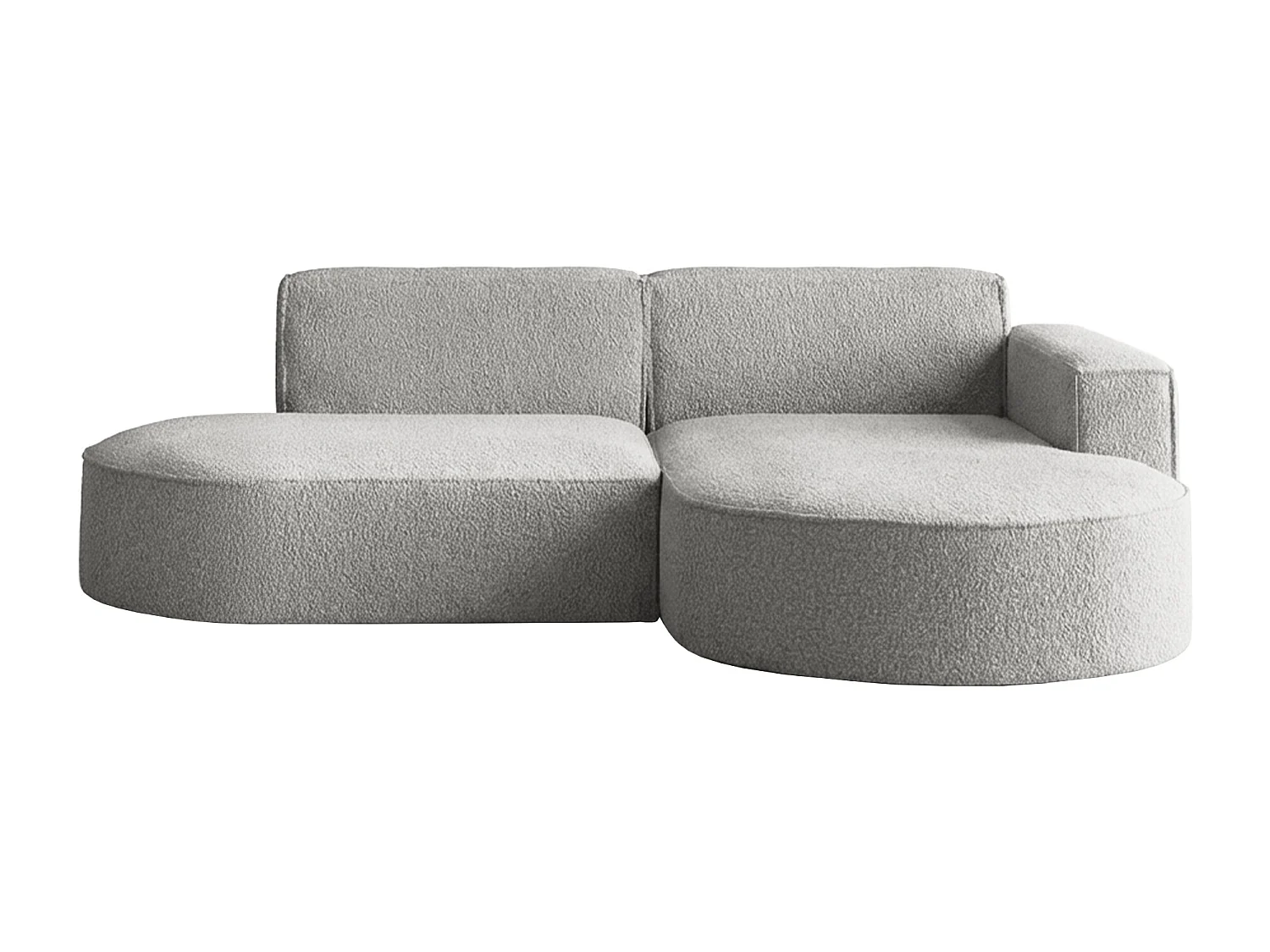 Canapé d'angle Parma Studio, pour salon, tissu Quelle, droit, gris clair (83)