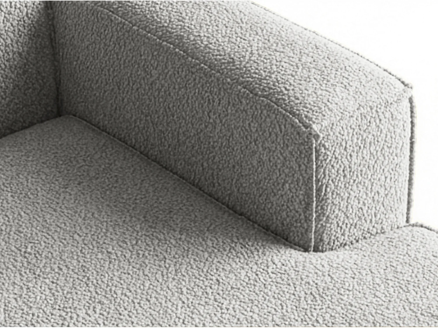 Canapé d'angle Parma Studio, pour salon, tissu Quelle, droit, gris clair (83)