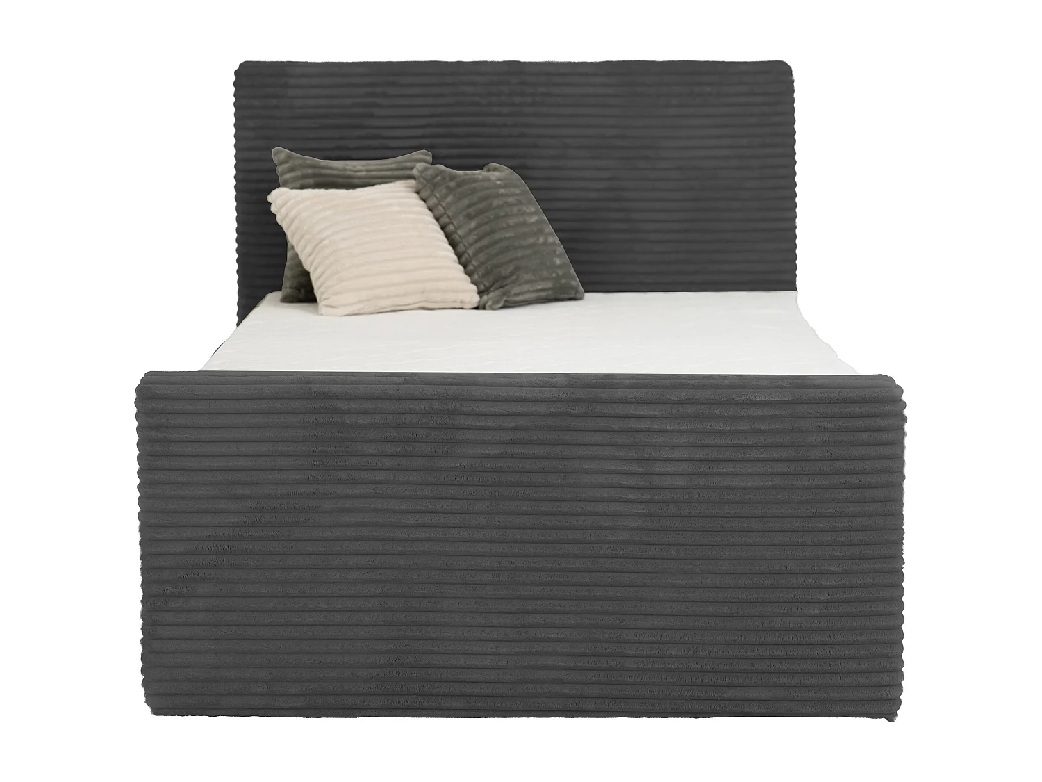 Lit continental Trento 140 avec coffre de rangement, tissu Velo gris foncé (17)