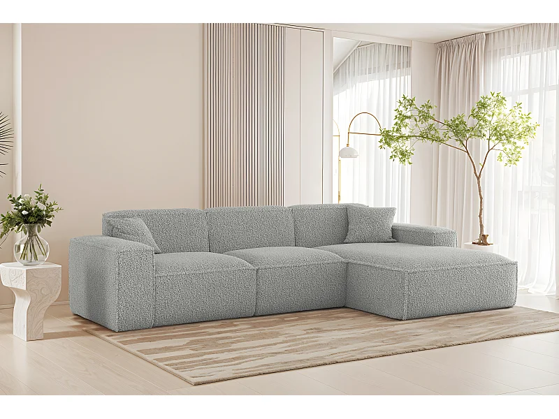 Narożnik Luga L Prawy tkanina Sven 06 jasny szary