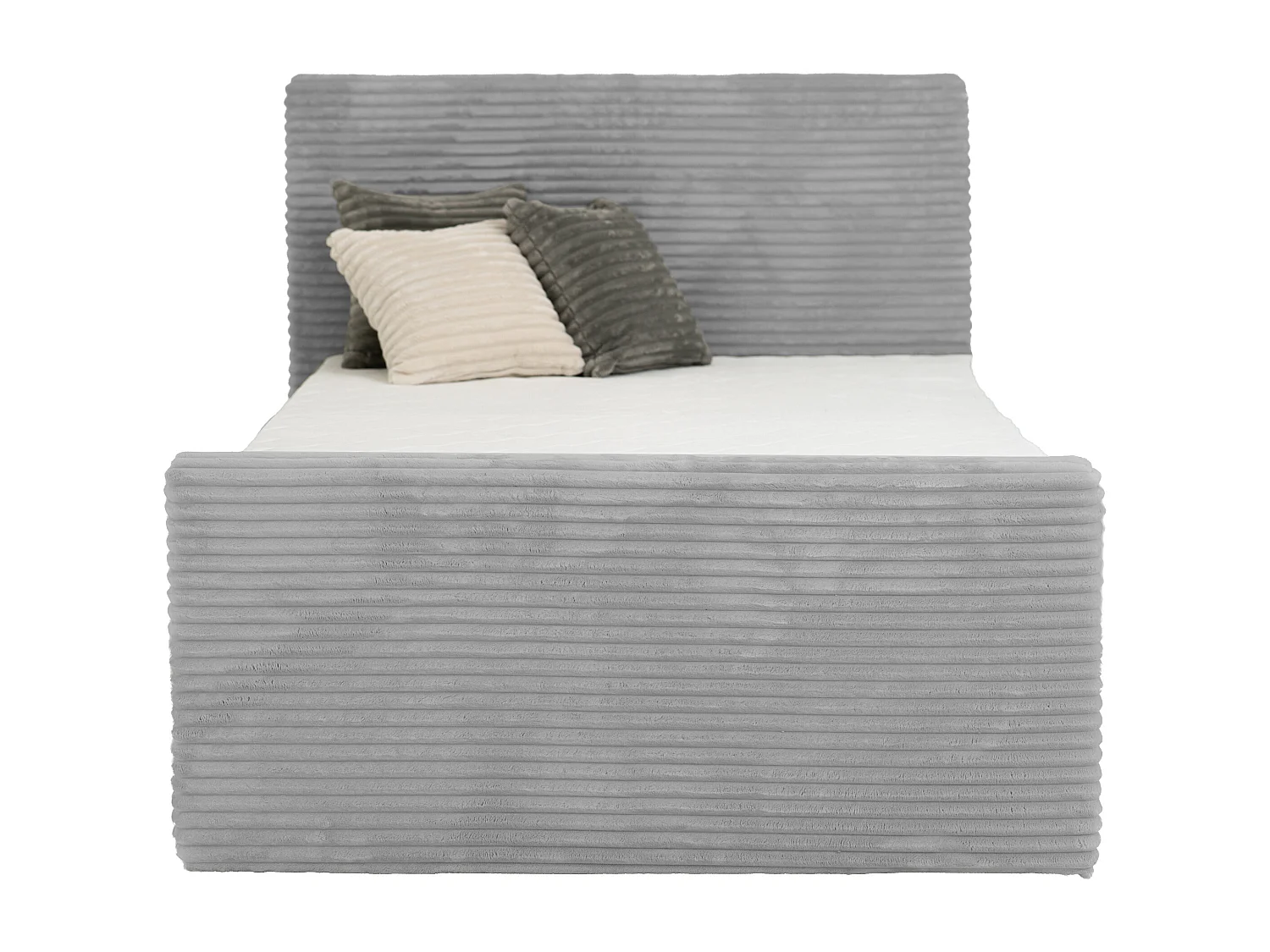 Lit continental Trento 120 avec coffre de rangement, tissu Velo gris clair (08)