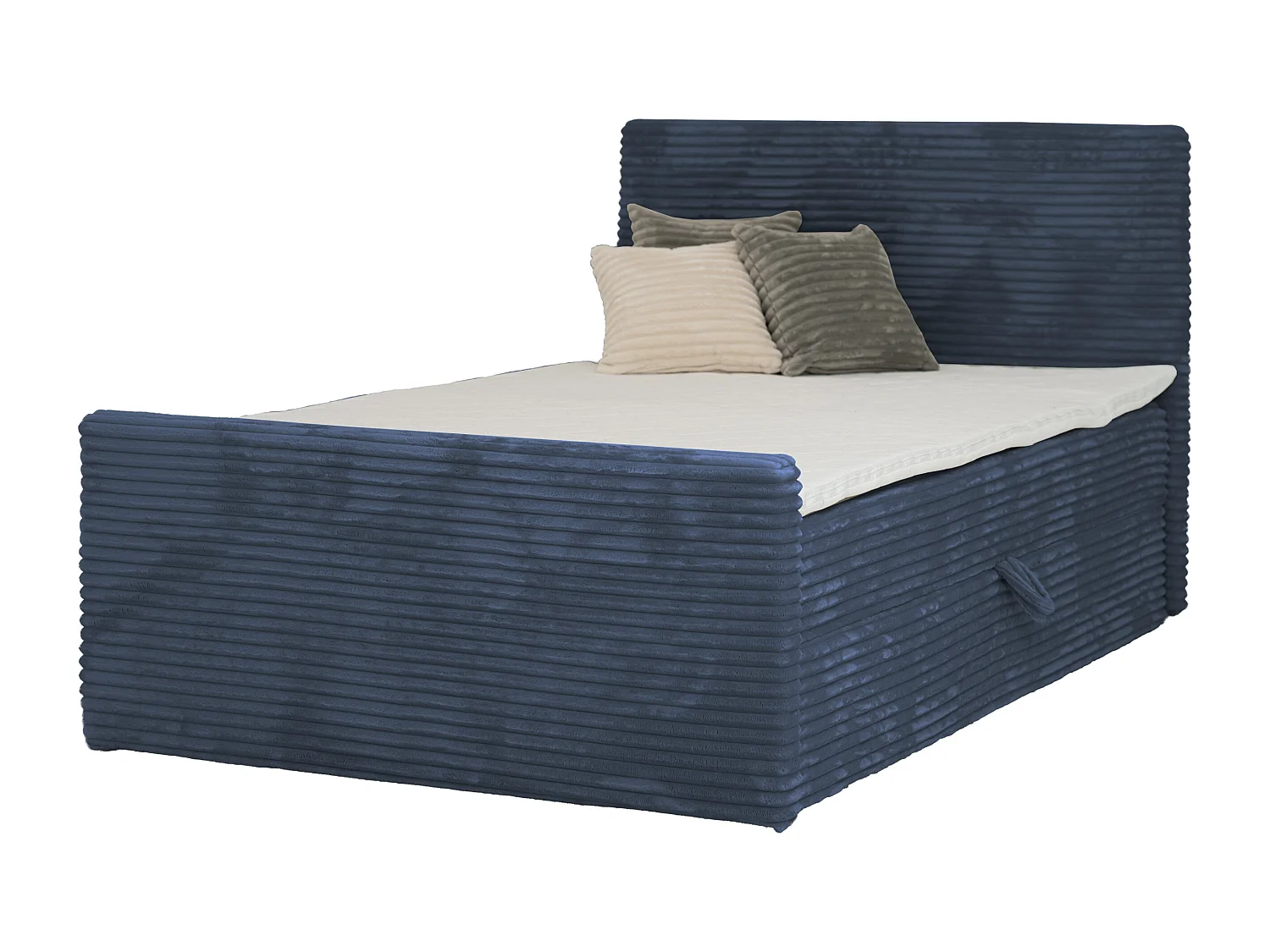 Lit continental Trento 180 avec coffre de rangement, tissu Velo bleu marine (88)