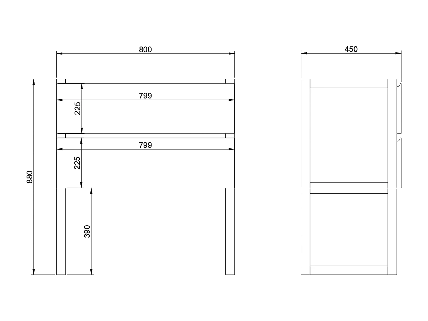 Solid Oak Bathroom Vanity Unit with Undermount Basin and Tap - Light Natural - 80 cm - TARELO