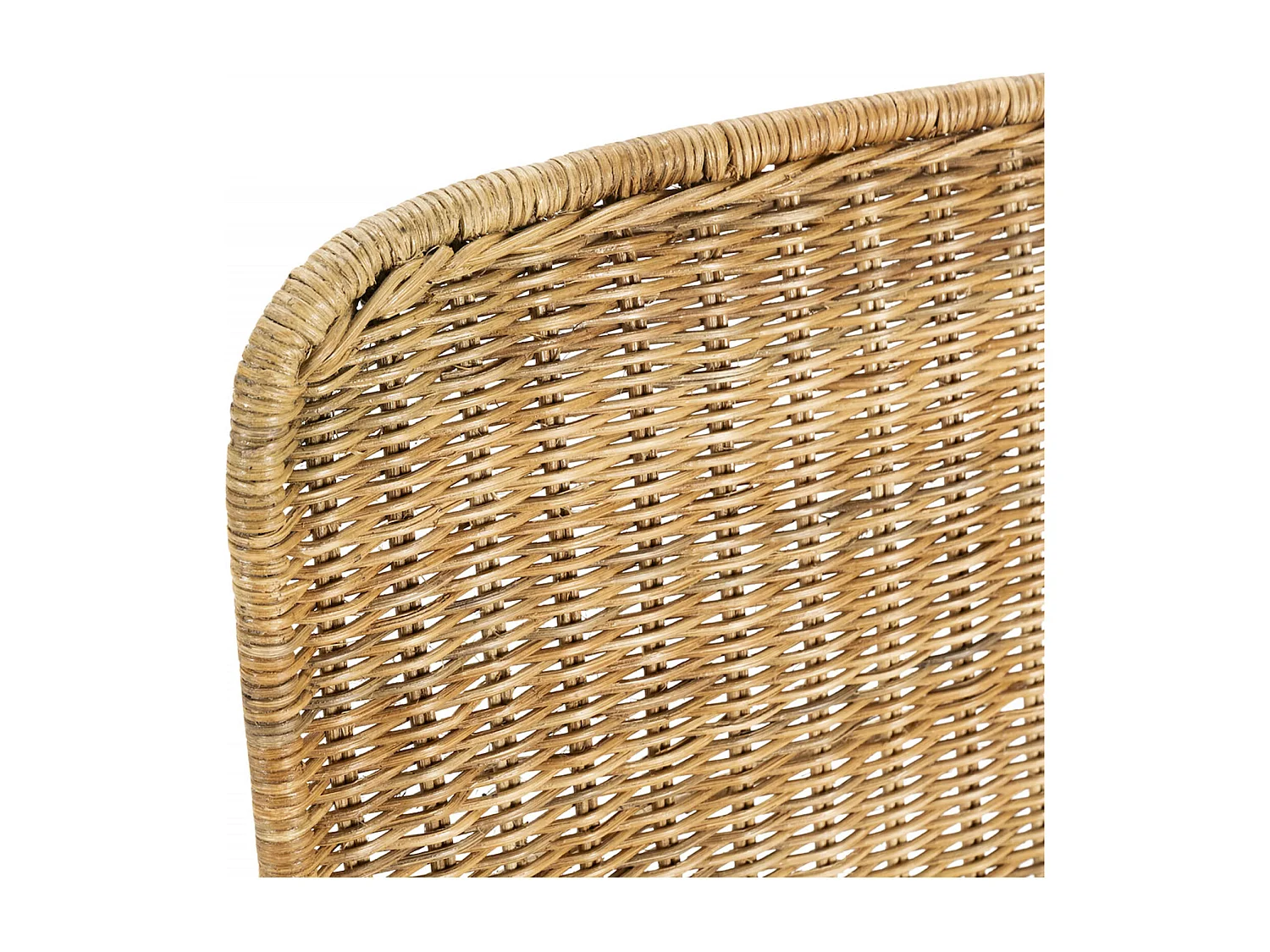 Chaise élégante Métal/Osier Noir/Naturel