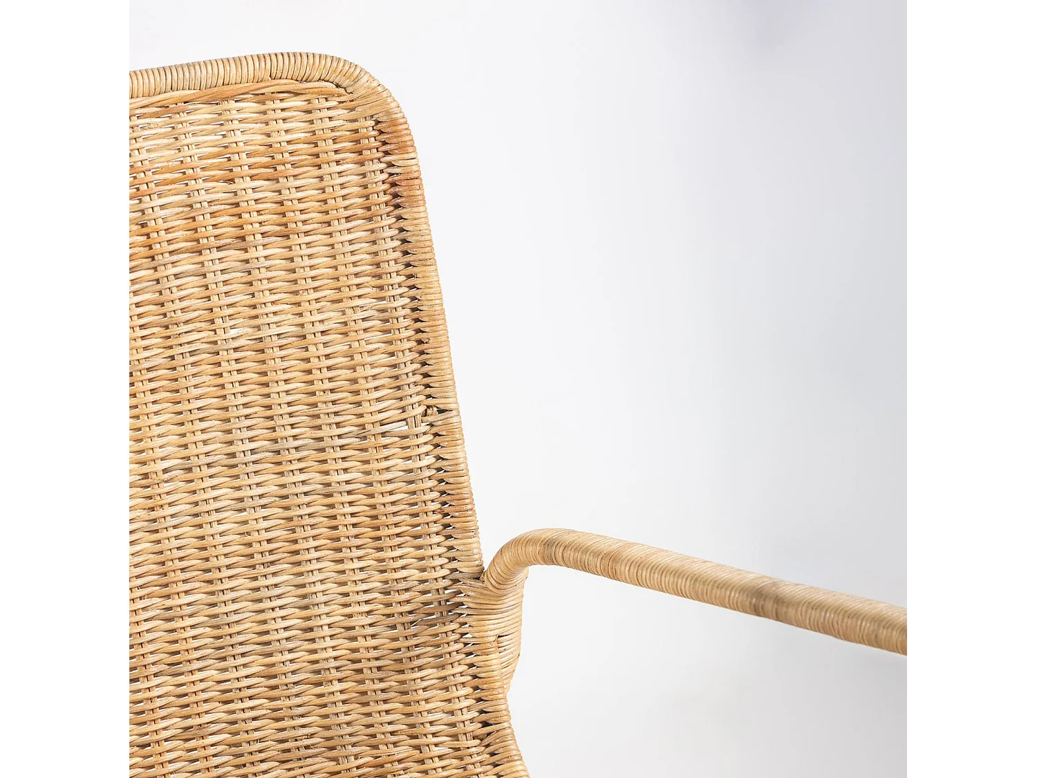 Chaise élégante Métal/Osier Noir/Naturel