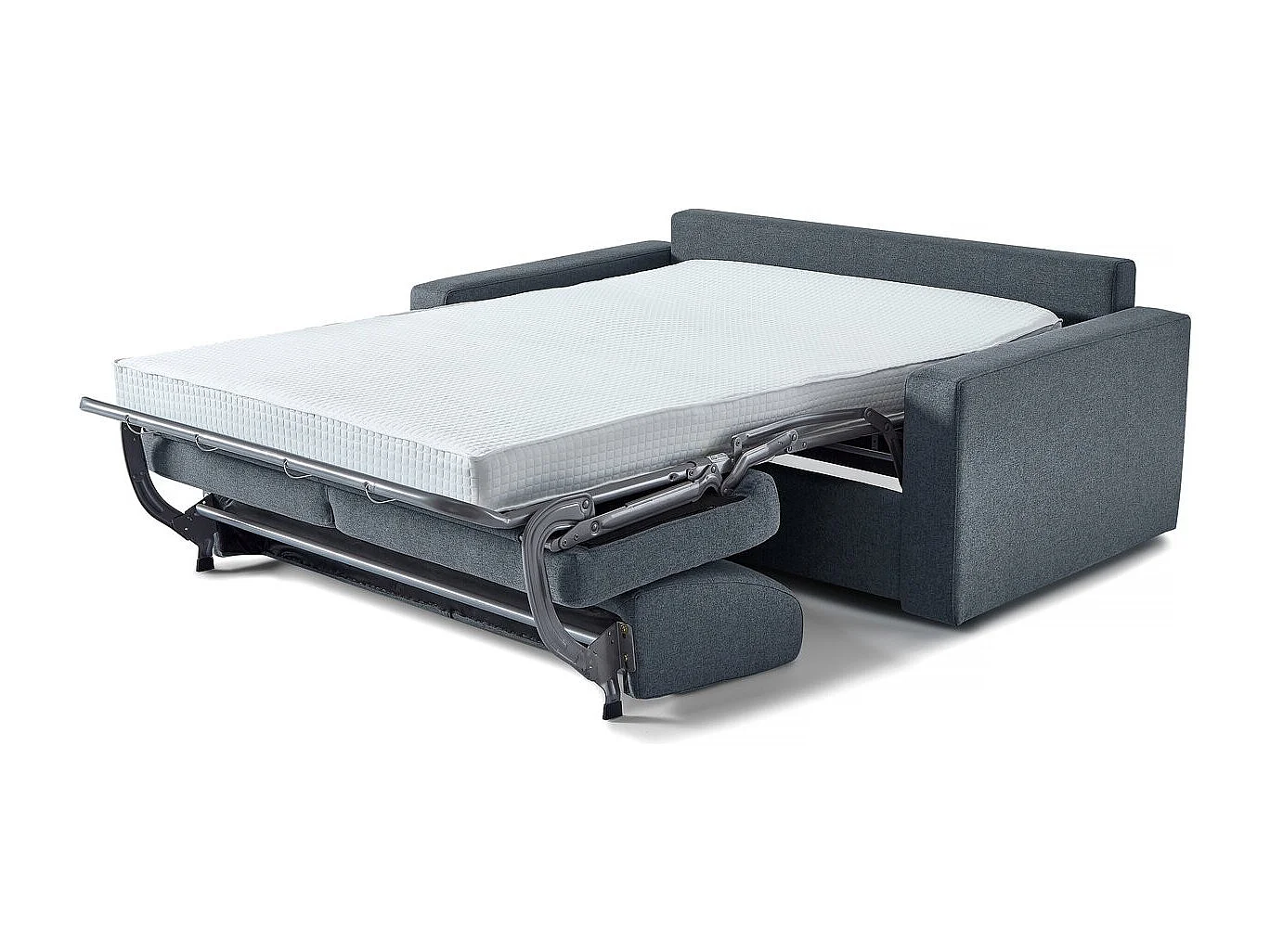 Canapé convertible express en tissu "Diana" - Couchage 120 cm - 2 places - Gris