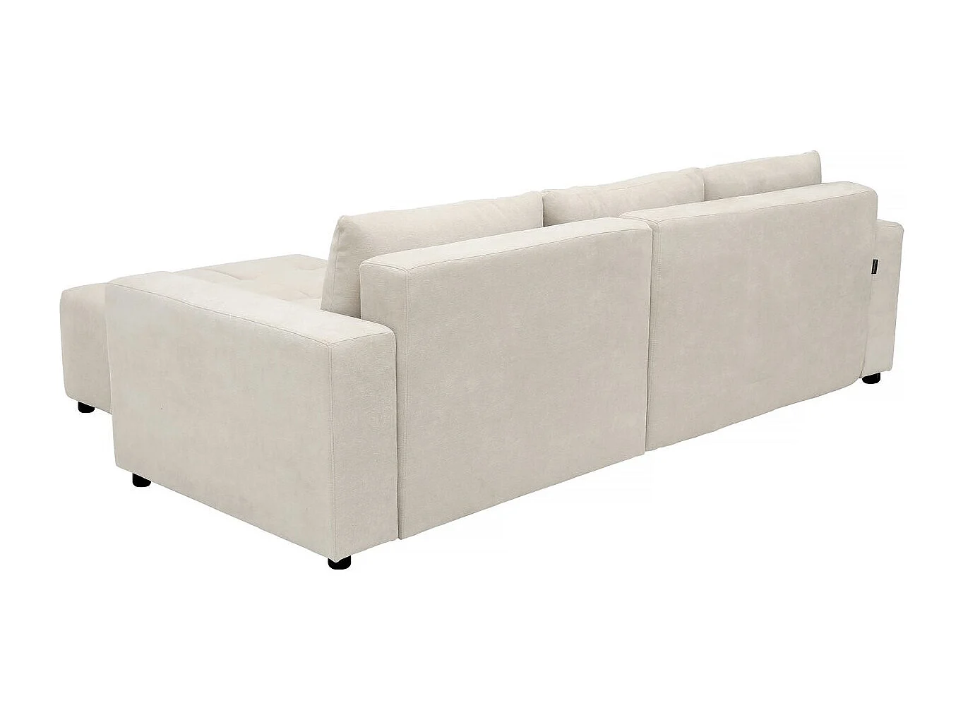 Canapé d'angle convertible style bubble tissu chenille "George" 4 places - Beige