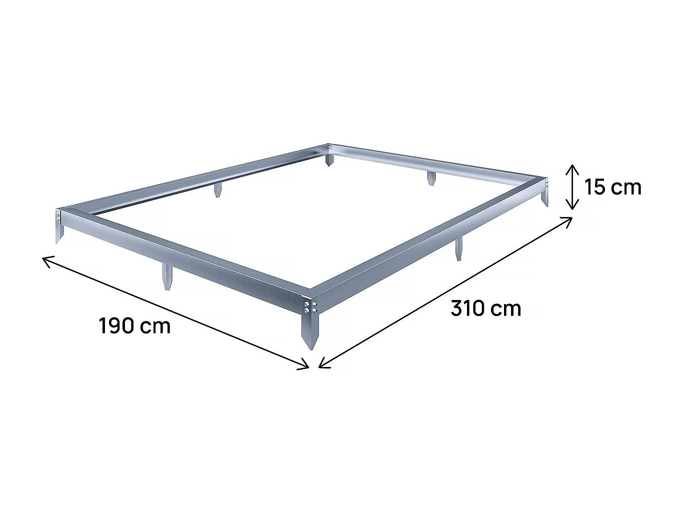 Aluminium voet voor tuinkas "Basilic" - 5.89 m² - Grijs