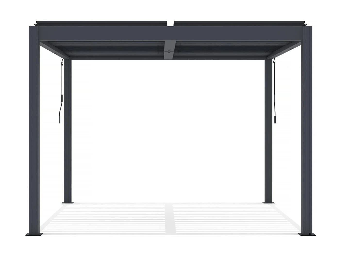 Pérgula bioclimática com LED de alumínio "Windsor" 3 x 3 - Cinza