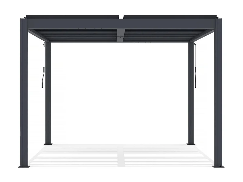 Pérgula bioclimática com LED de alumínio "Windsor" 3 x 3 - Cinza