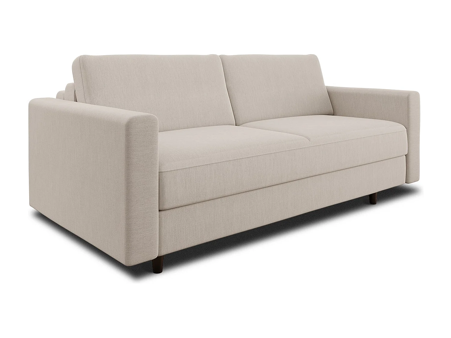 Canapé convertible express dunlopillo tissu tramé beige 140cm Hailie Jade