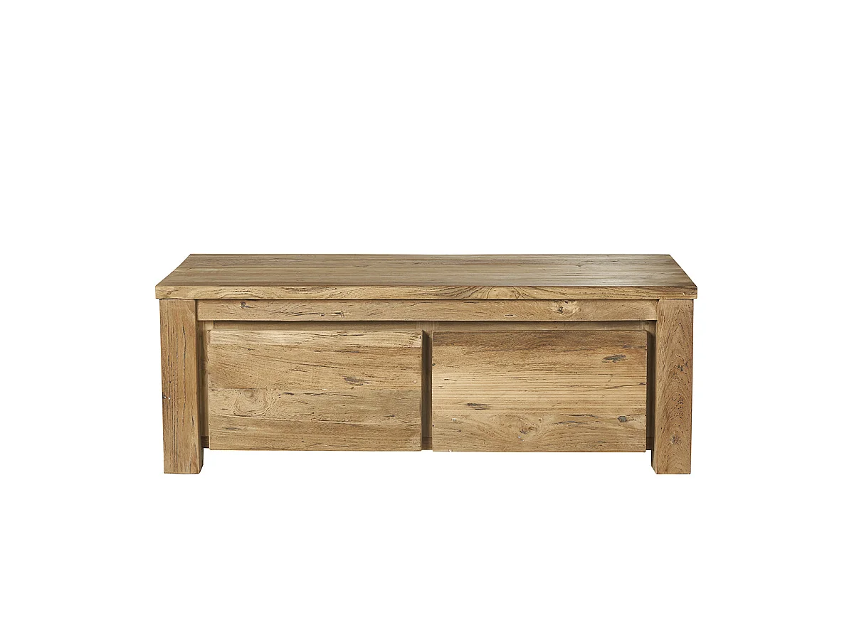 Mesa baja de teca maciza reciclada