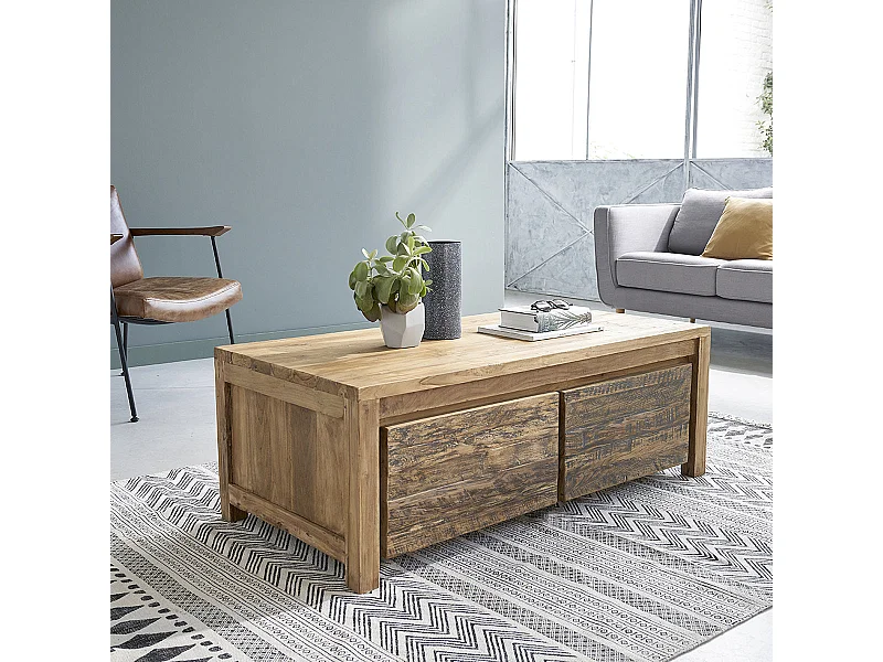 Table basse en teck recyclé massif