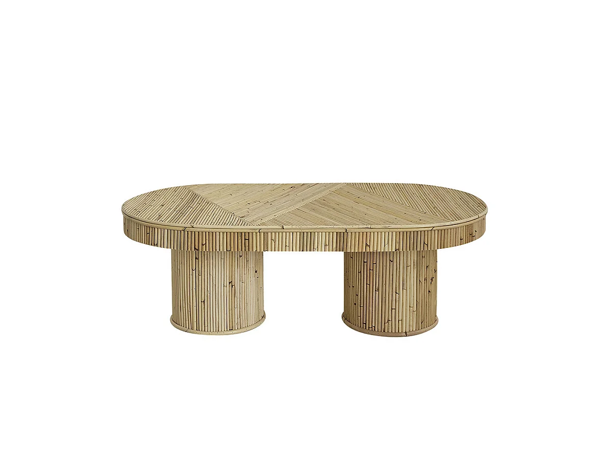 Tavolino in cannage di rattan ovale