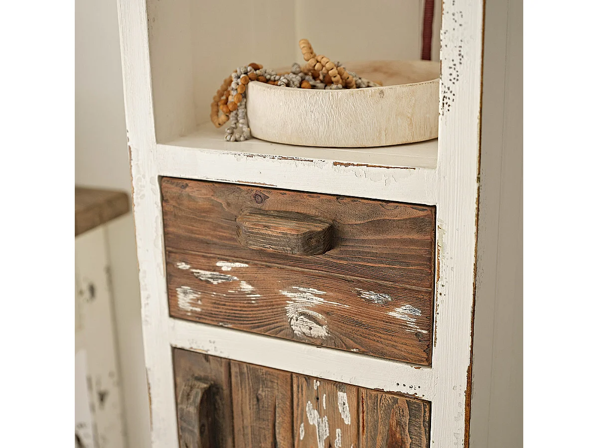 Colonna da bagno in pino massello riciclato