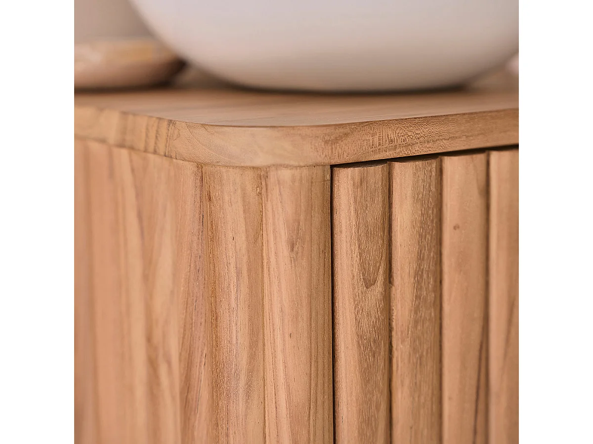 Mueble de lavabo suspendido de teca maciza de 40 cm
