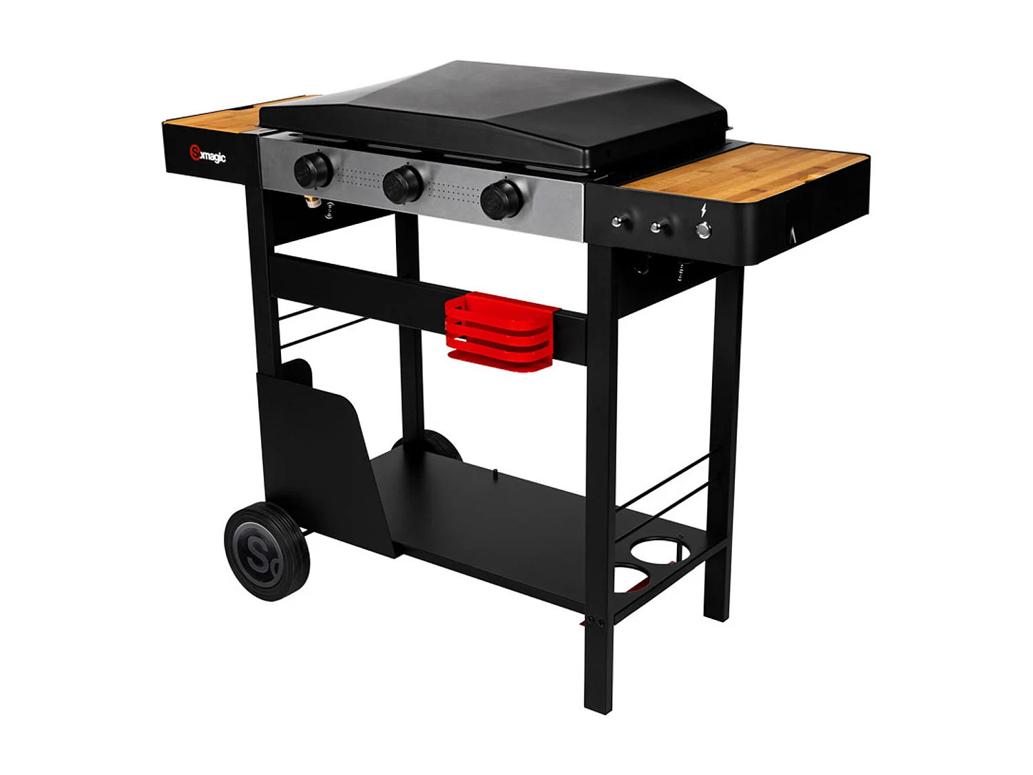 Plancha au gaz avec chariot SOLIA 350 3 brûleurs 6,45kW