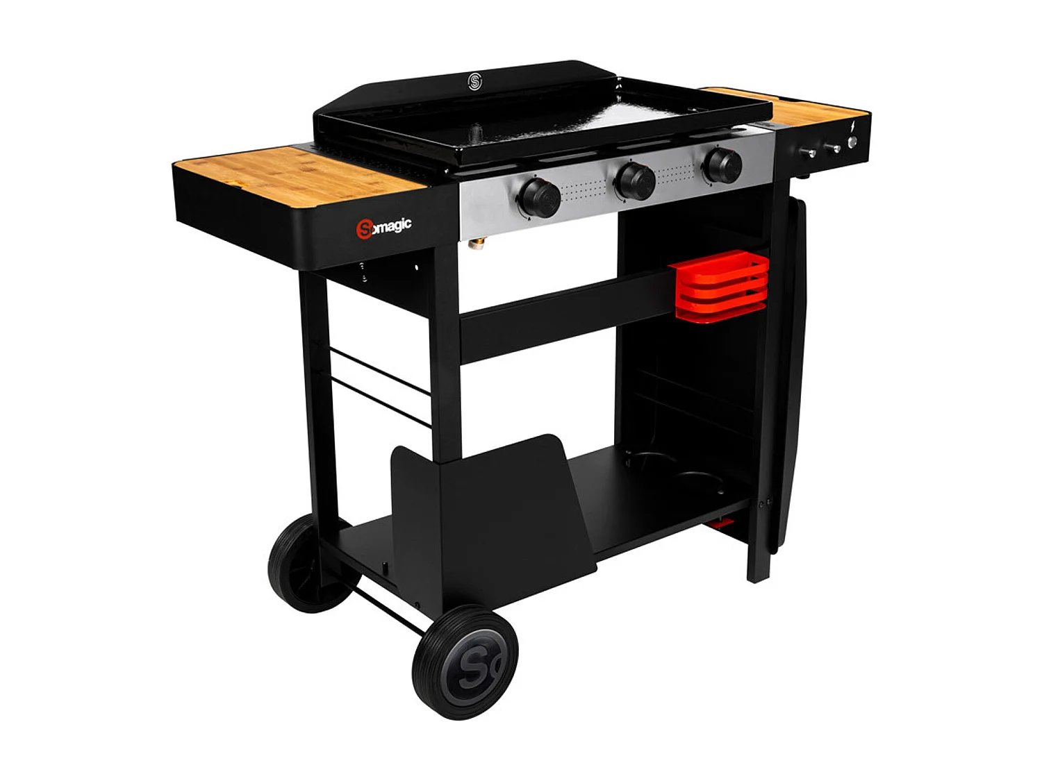 Plancha au gaz avec chariot SOLIA 350 3 brûleurs 6,45kW