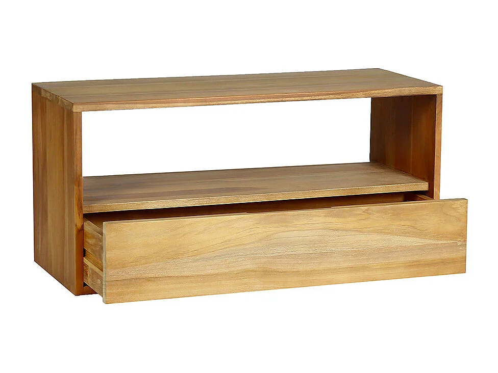 Mueble de TV de teca maciza 90 cm