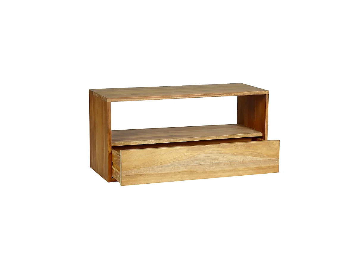 Mueble de TV de teca maciza 90 cm