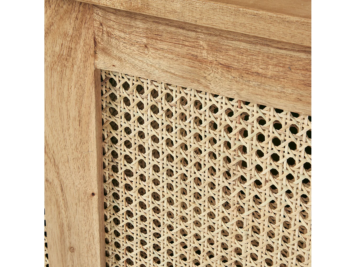 Mueble de TV de mindi macizo y rejilla 140 cm